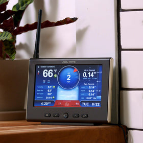 AcuRite Iris wind gauge shows wind speed and direction for outdoor planning