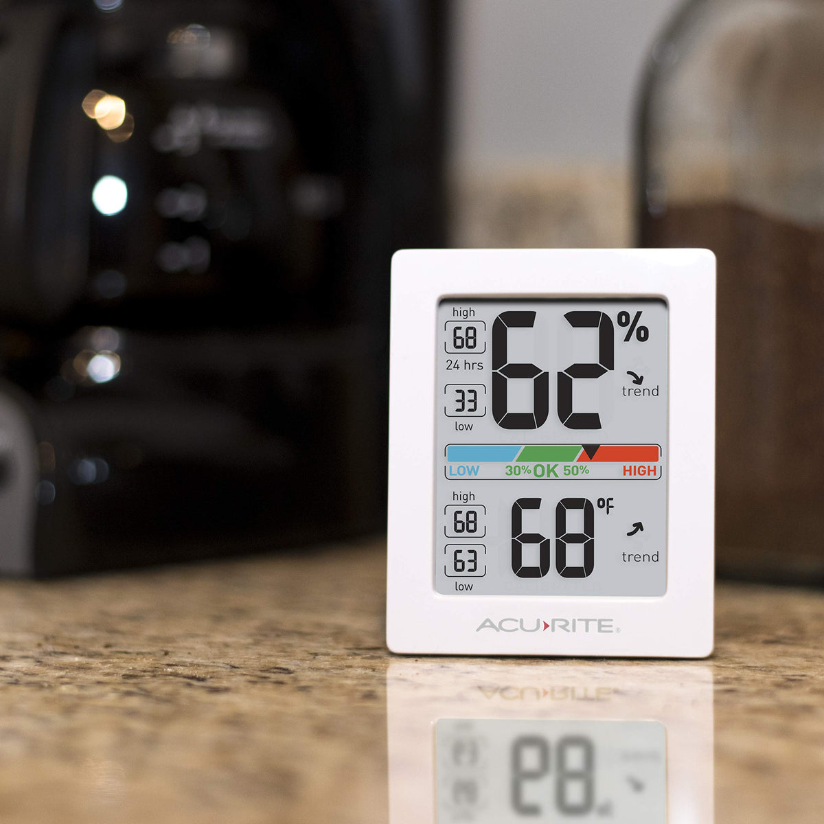 AcuRite Pro humidity meter digital readouts show precise values