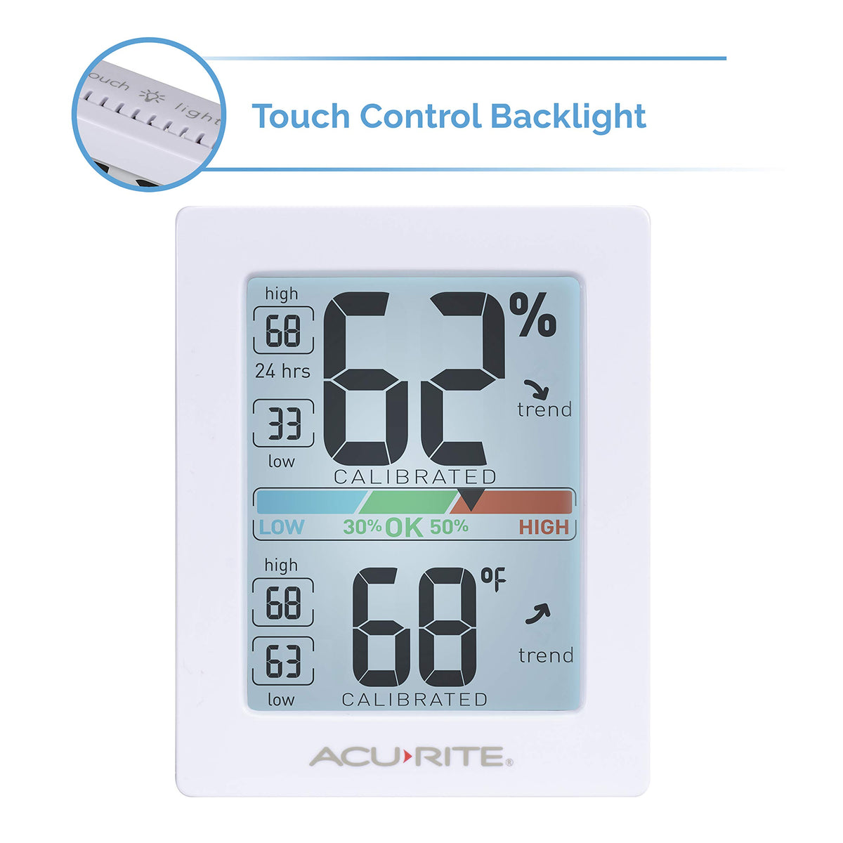 AcuRite Pro humidity meter magnet back for versatile placement