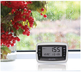Acurite wireless display console showing current date and time for easy monitoring.