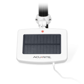 AcuRite Solar Power Pack mounted on a pole reduces battery maintenance.