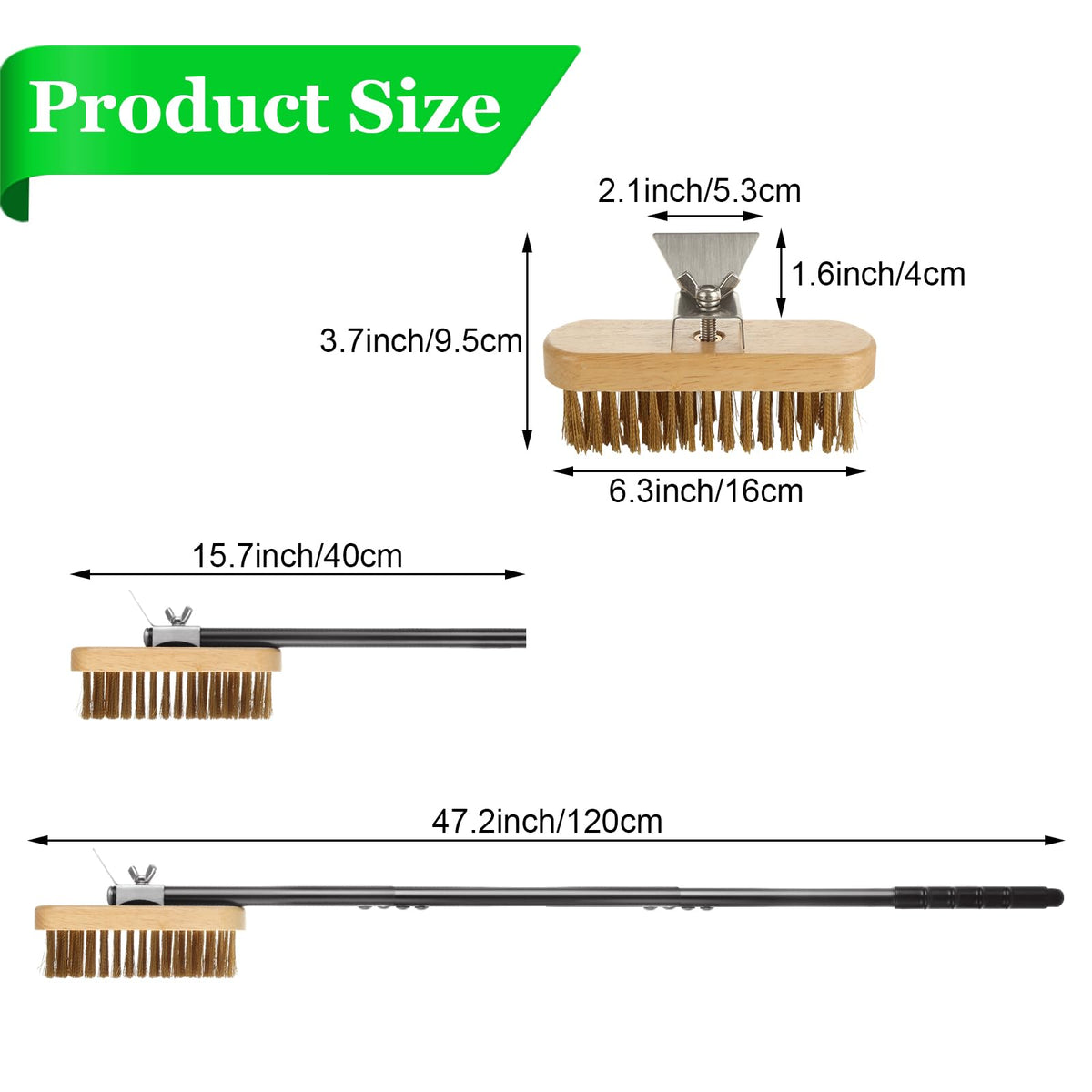 ACXFOND brush features a stainless steel scraper to remove ash and burnt fragments.