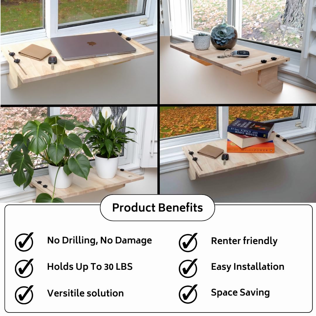 AD Furnishes SillMate supports up to 30 pounds for plants and decor.