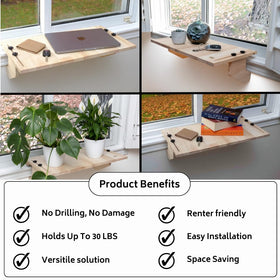 AD Furnishes SillMate supports up to 30 pounds for plants and decor.