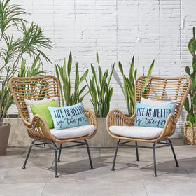 Adabana two-sided blue pillow cover offers fresh looks