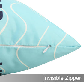 Adabana blue outdoor pillow cover blocks poolside splashes