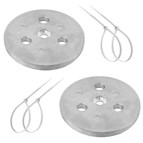 Adabuing pool skimmer zinc anode weight plate in basket protecting metals from electrolysis.