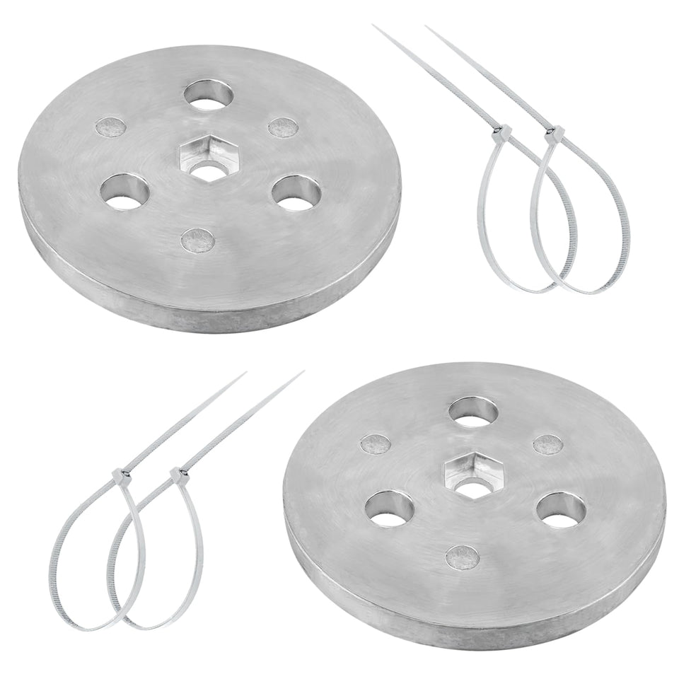 Adabuing pool skimmer zinc anode weight plate in basket protecting metals from electrolysis.