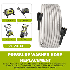 Adabuing Ryobi pressure washer hose connection end showing tight fit.