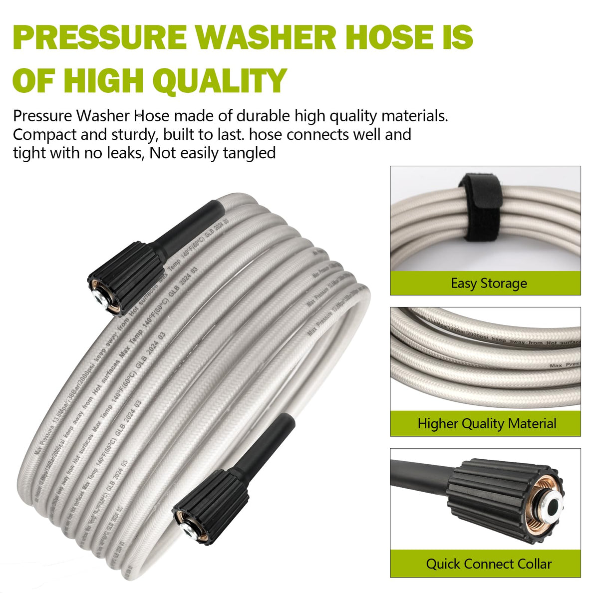 Adabuing Ryobi pressure washer hose with durable materials for long-lasting use.