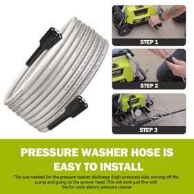 Adabuing Ryobi replacement hose easy install fits electric pressure washers.