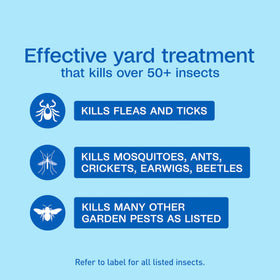ADAMS Plus Yard Spray kills fleas and ticks in outdoor spaces.