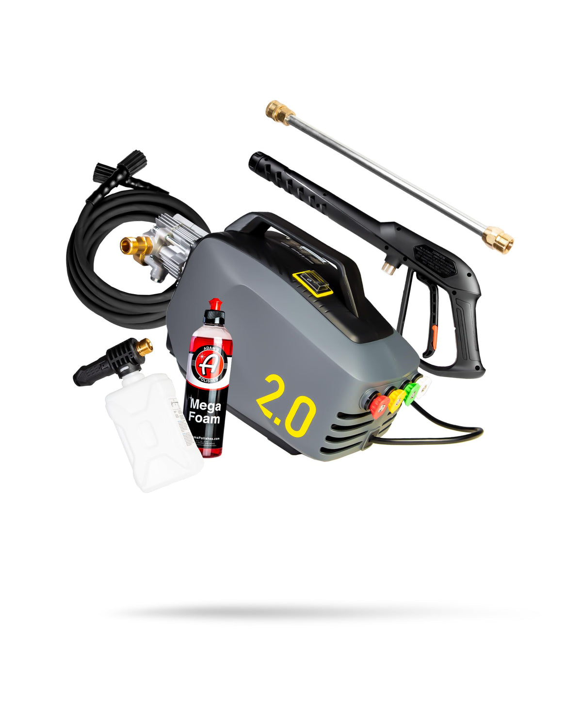 Adam's Polishes Active Pressure Washer 2.0 front view, compact and portable for quick outdoor cleaning.