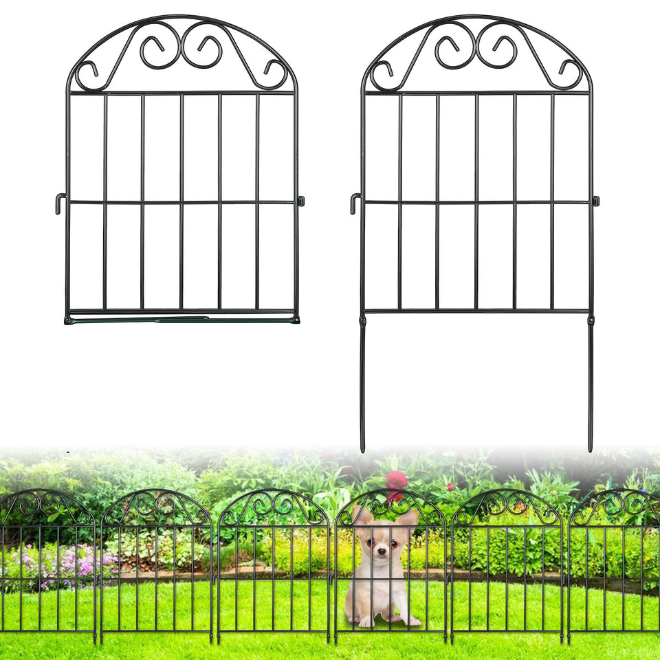 ADAVIN 10-panel collapsible garden fence for plant protection and easy storage.
