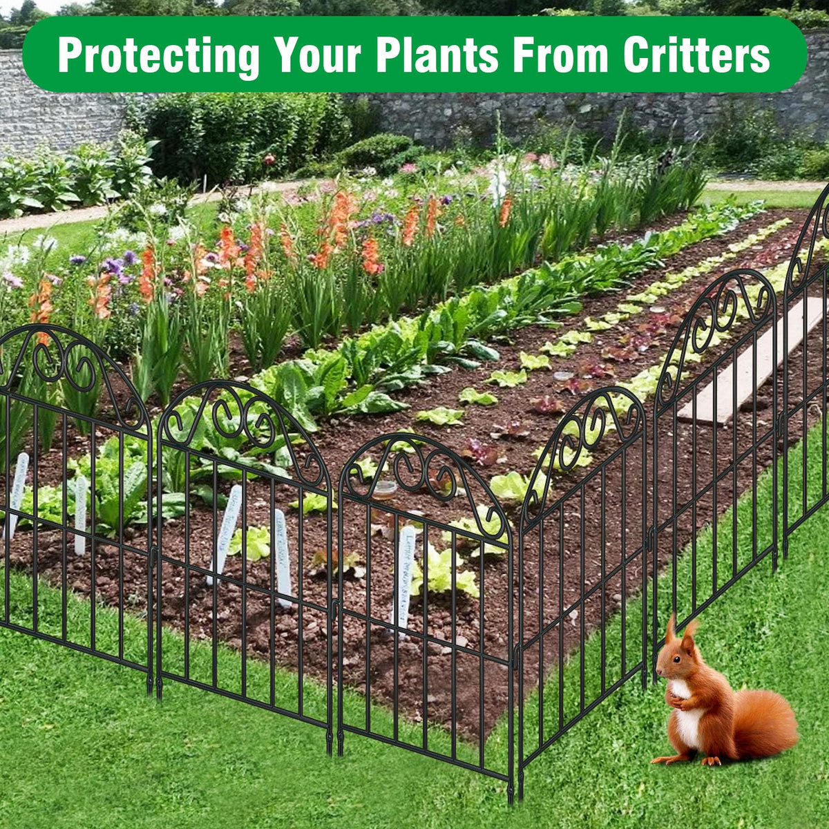 ADAVIN outdoor border helps keep small plants safe from nibblers.