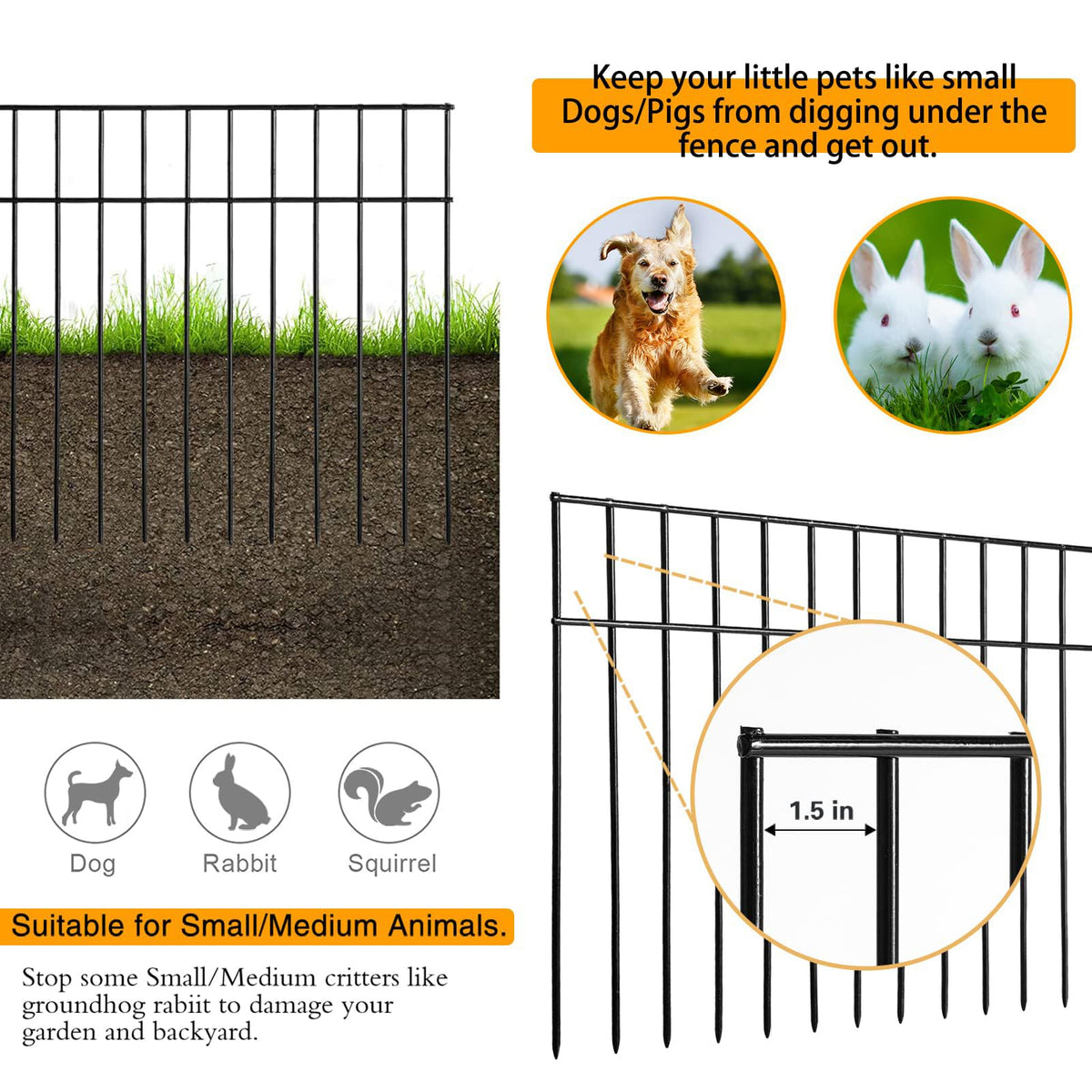 ADAVIN galvanized steel fence panel with rust-resistant coating withstands outdoor weather.