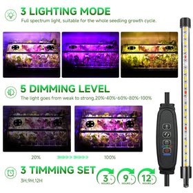 Adawook grow lights LED-96 illuminate seedlings for steady indoor growth.