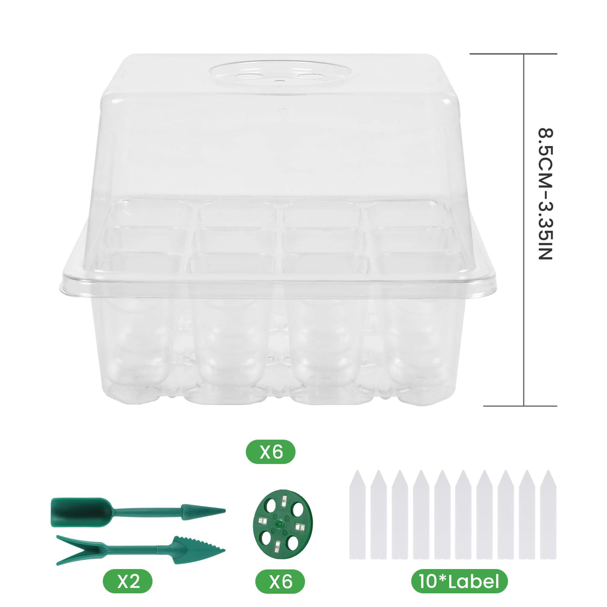 Adawook six-trays set assembled for compact, scalable seed starting.