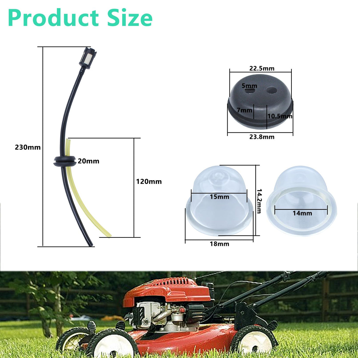 Adefol black fuel line 23 cm designed for durable fuel transfer