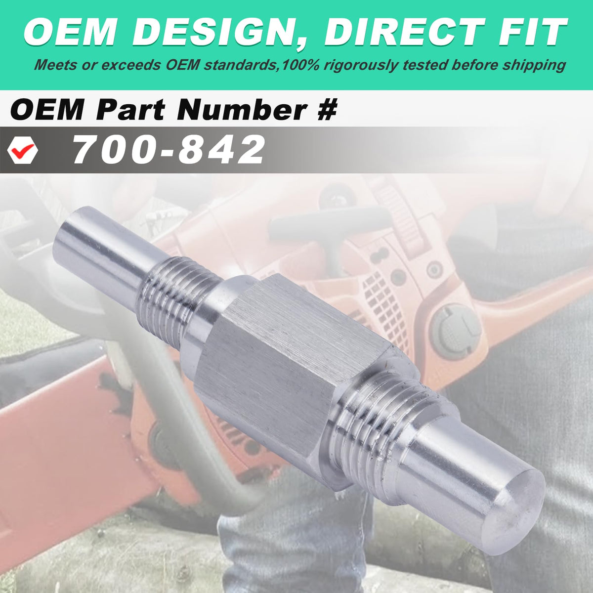 Adefol piston stop shown with chainsaw setup for clutch removal