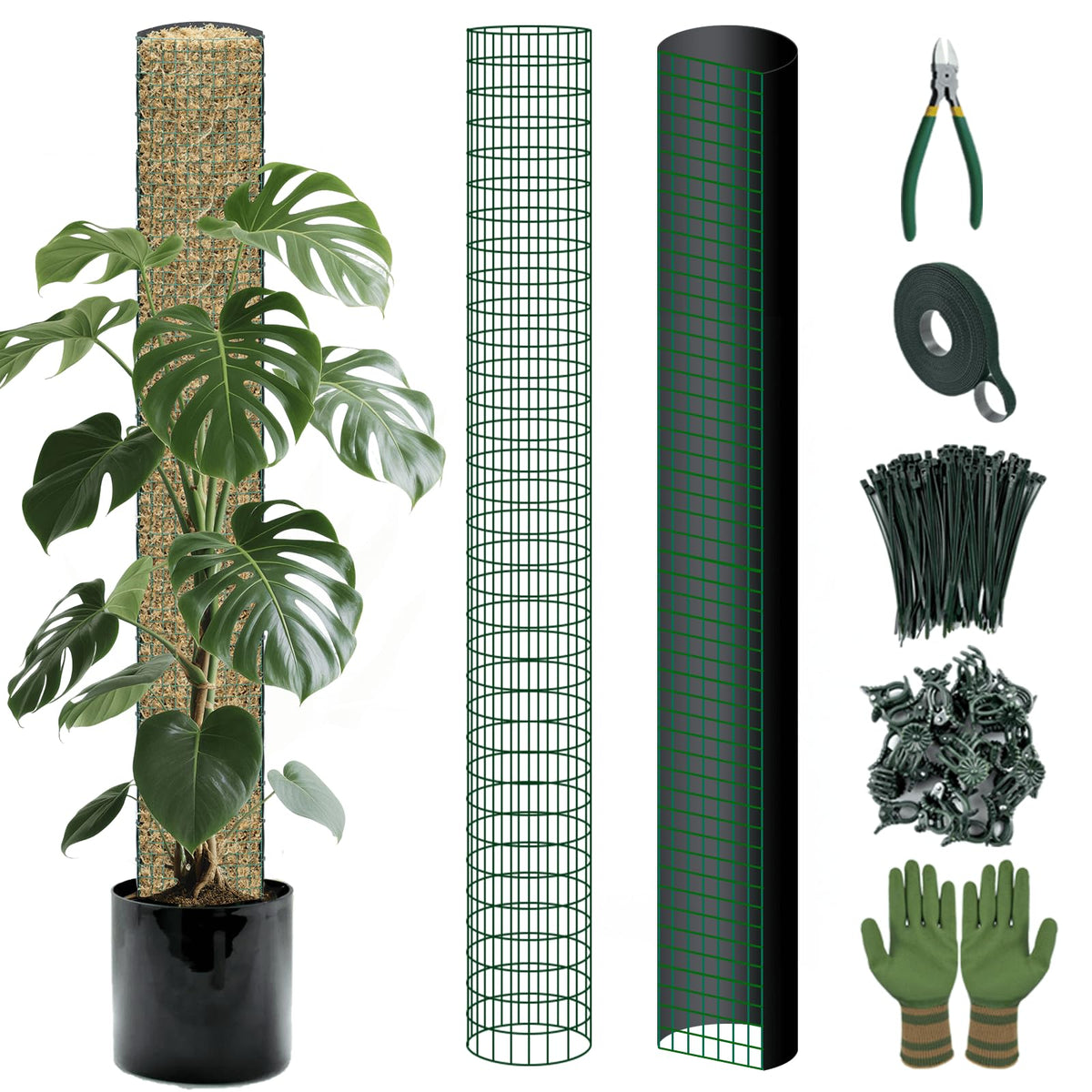 ADGYULB d-shaped moss pole kit supports climbing plants with a customizable base.