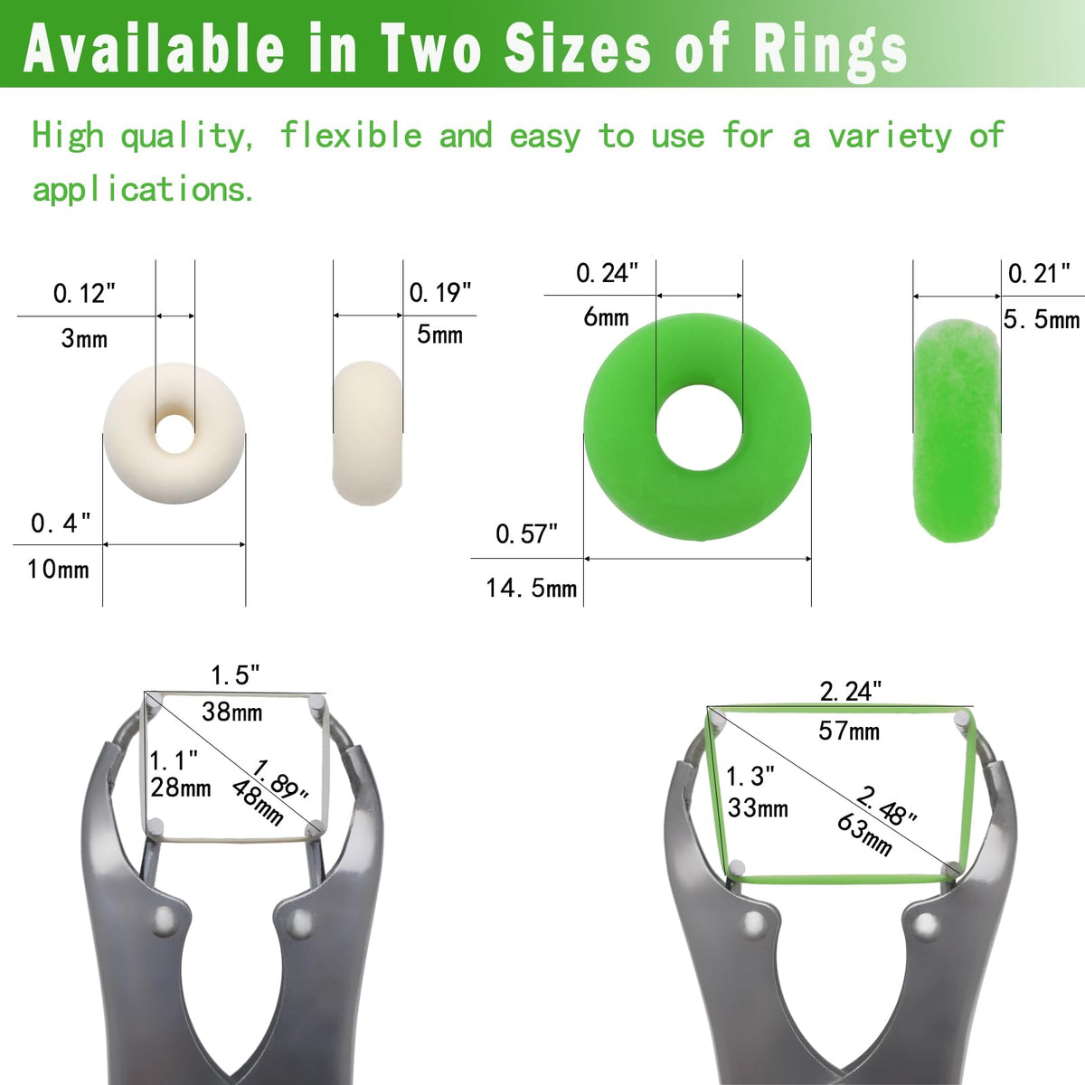 ADGYULB Goat Banding Kit latex rings offer high elasticity for secure fit.