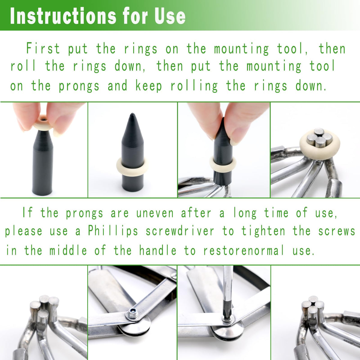 ADGYULB Goat Banding Kit tools close-up showing rust-resistant stainless steel construction.
