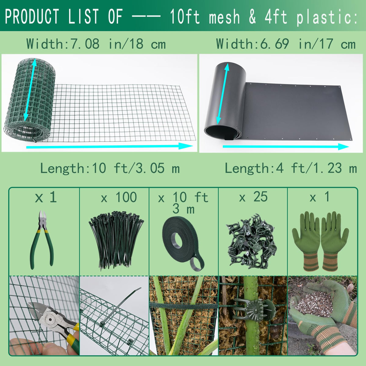 ADGYULB nylon cable ties secure moss and roots neatly.