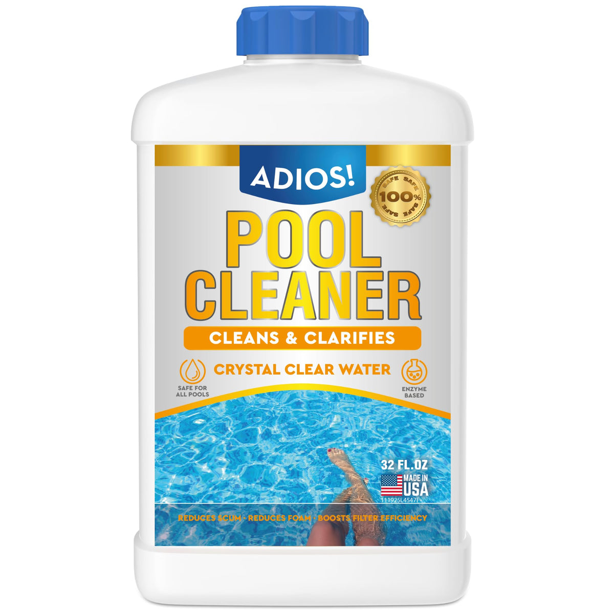 ADIOS! 20X bottle pour enabling easy dosing for cleaner water