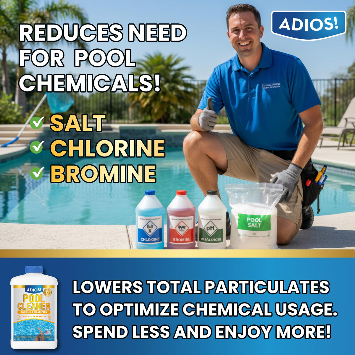 Foam removal visible with ADIOS! 20X enzyme formula