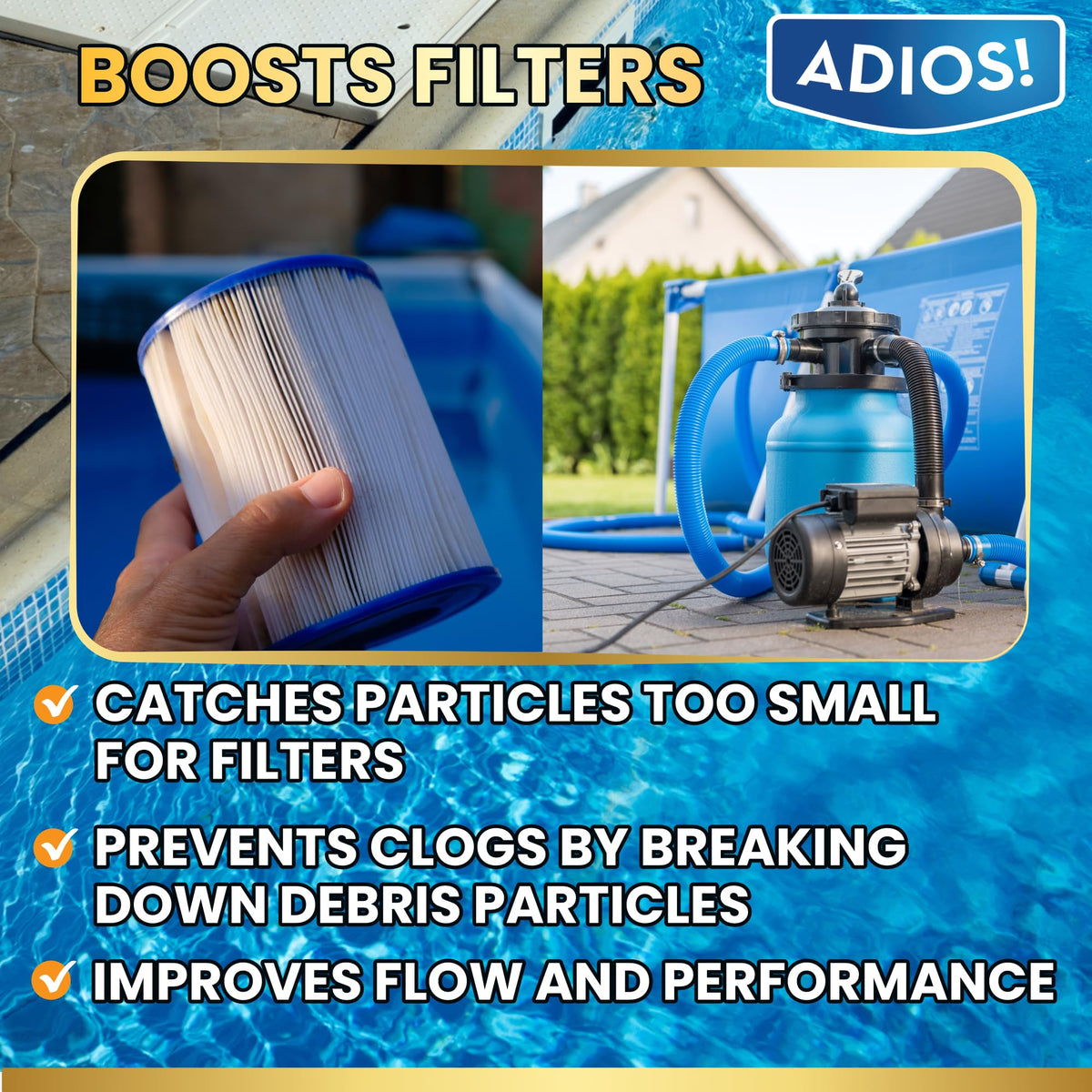 In-ground pool setup using ADIOS! 20X for larger systems