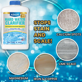 ADIOS scale removal on spa surfaces reduces mineral buildup