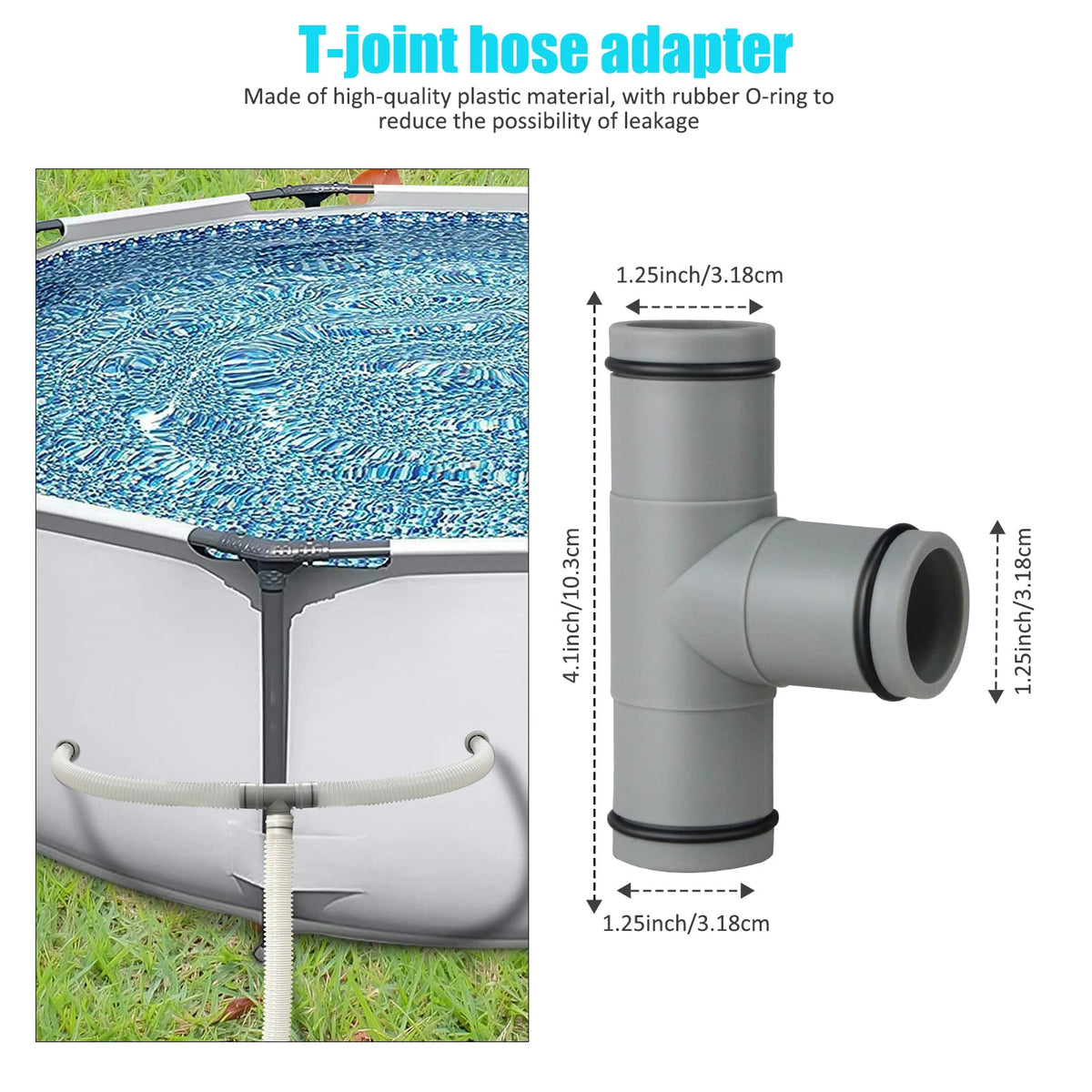 ADKUN pool hose connector enabling 1-1/4-inch fittings for versatile pool plumbing.