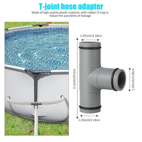 ADKUN pool hose connector enabling 1-1/4-inch fittings for versatile pool plumbing.