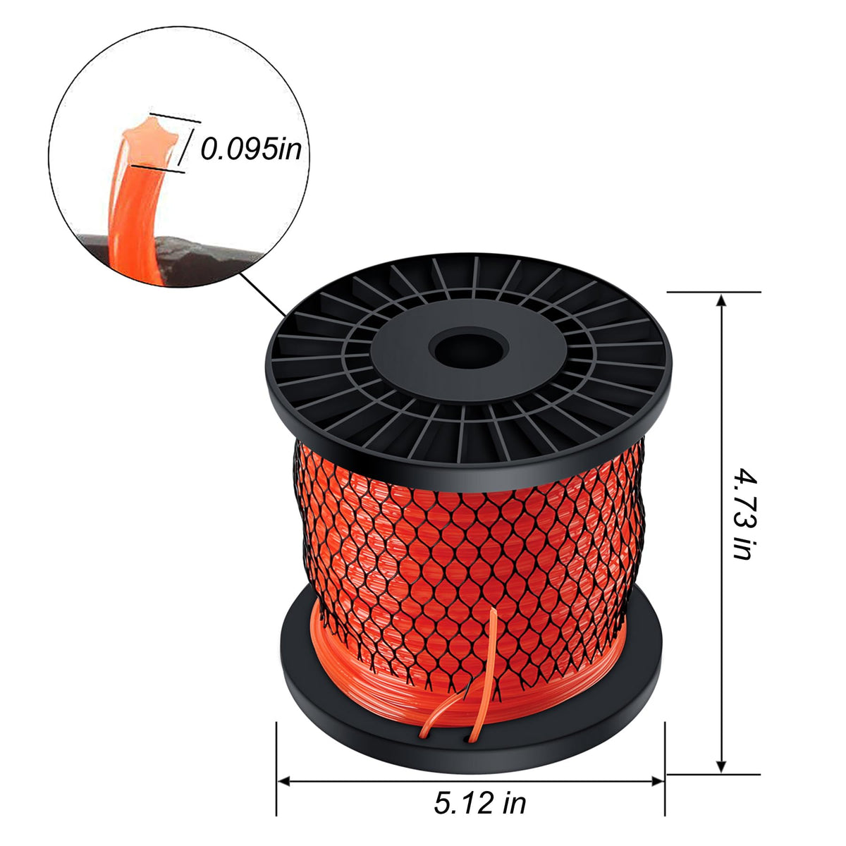 ADMD heavy-duty nylon trimmer line in orange for reliable performance and easy visibility