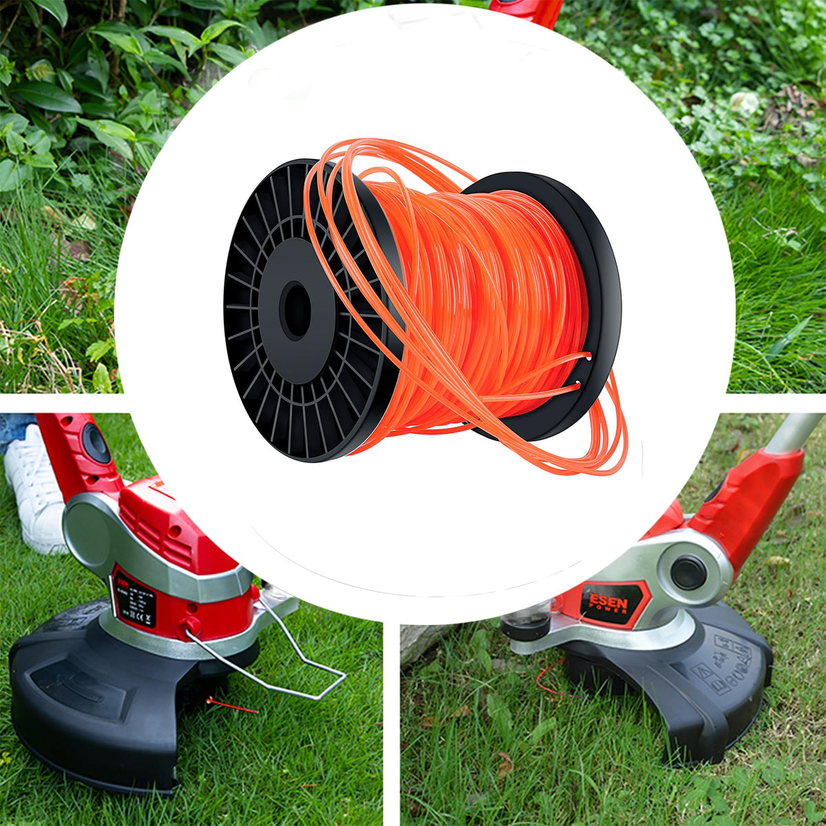 ADMD precision-cutting trimmer line for clean cuts through thick grass