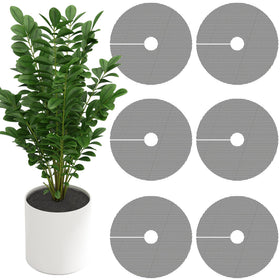 Adnee 11.8-inch round plant pot grid protecting pots from pets and squirrels.