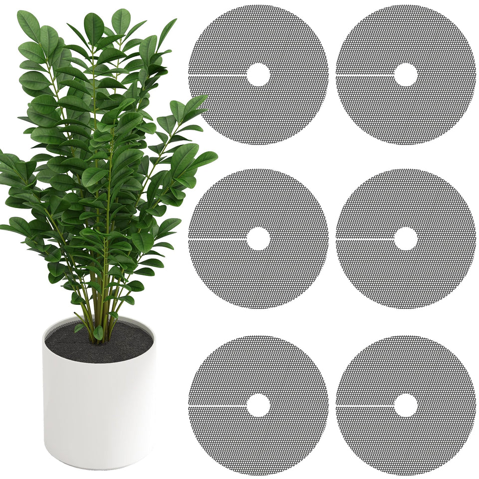 Adnee 11.8-inch round plant pot grid protecting pots from pets and squirrels.
