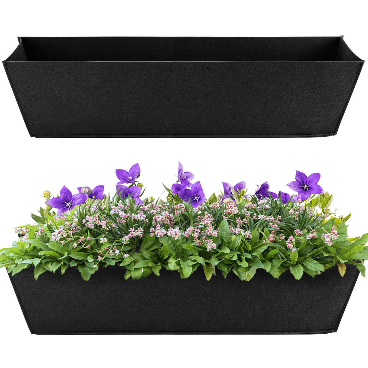 Adnee 30 inch fabric window box liner close-up shows durable non-woven material