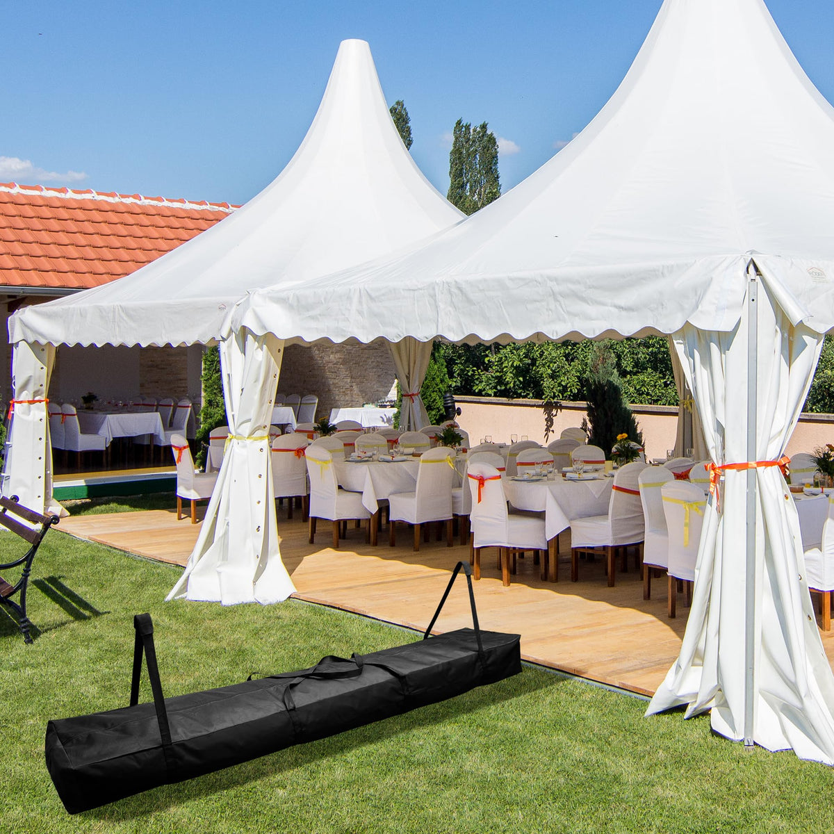 Adnee 600D Oxford fabric with PVC coating for water resistance.