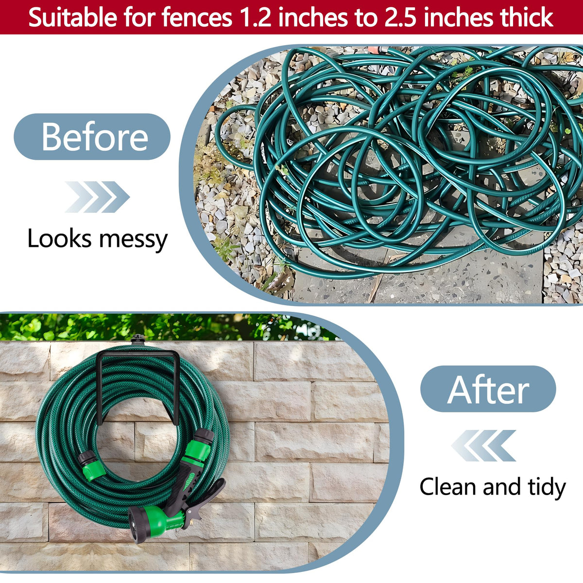 Adnee adjustable clamp-fit mounting on a fence demonstrates versatility.