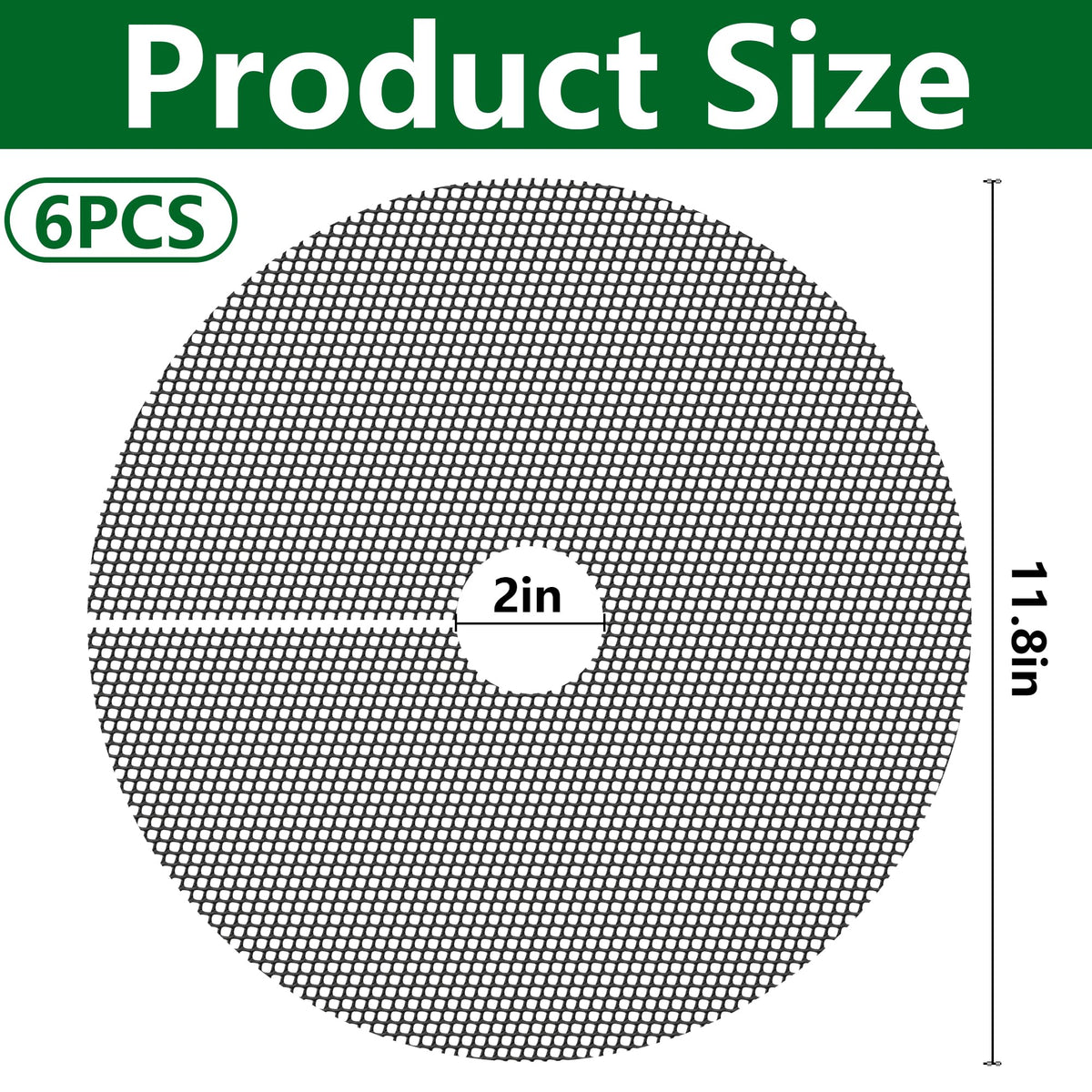 Adnee round grid with a 2-inch center hole for easy watering access.