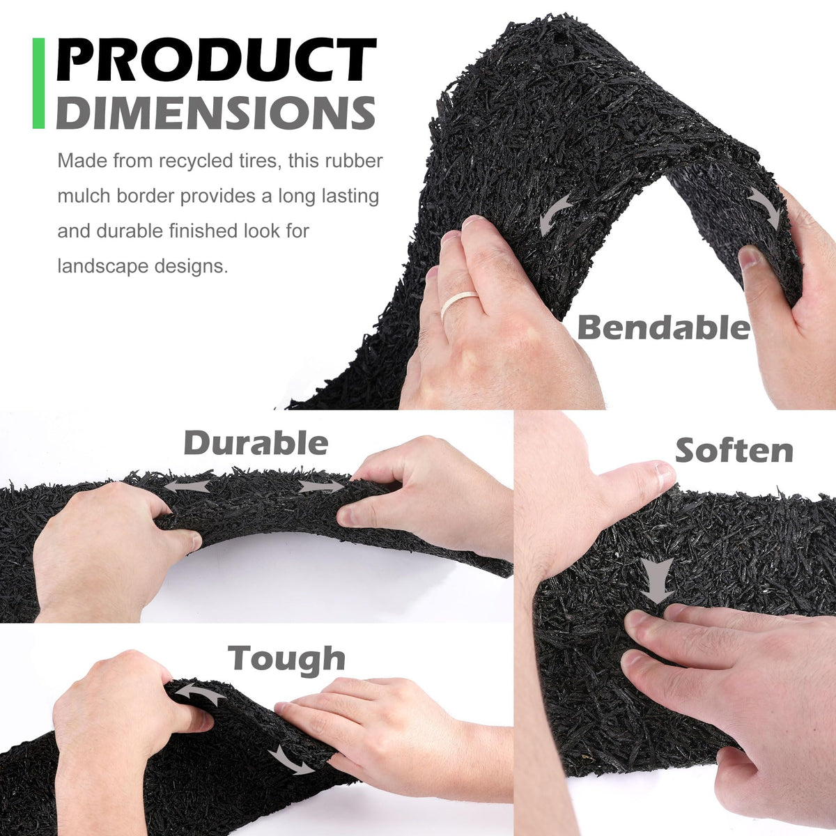 Adnee cut-to-fit bed edge enables curves and precise borders.