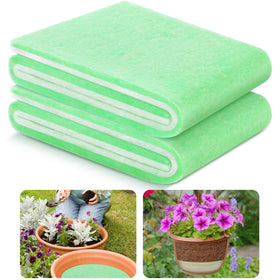 Adnee flower pot filler mat unrolled inside a tall planter to reduce weight.