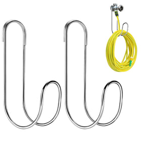 Adnee 2pc hose hook set mounted on faucet for quick organization.