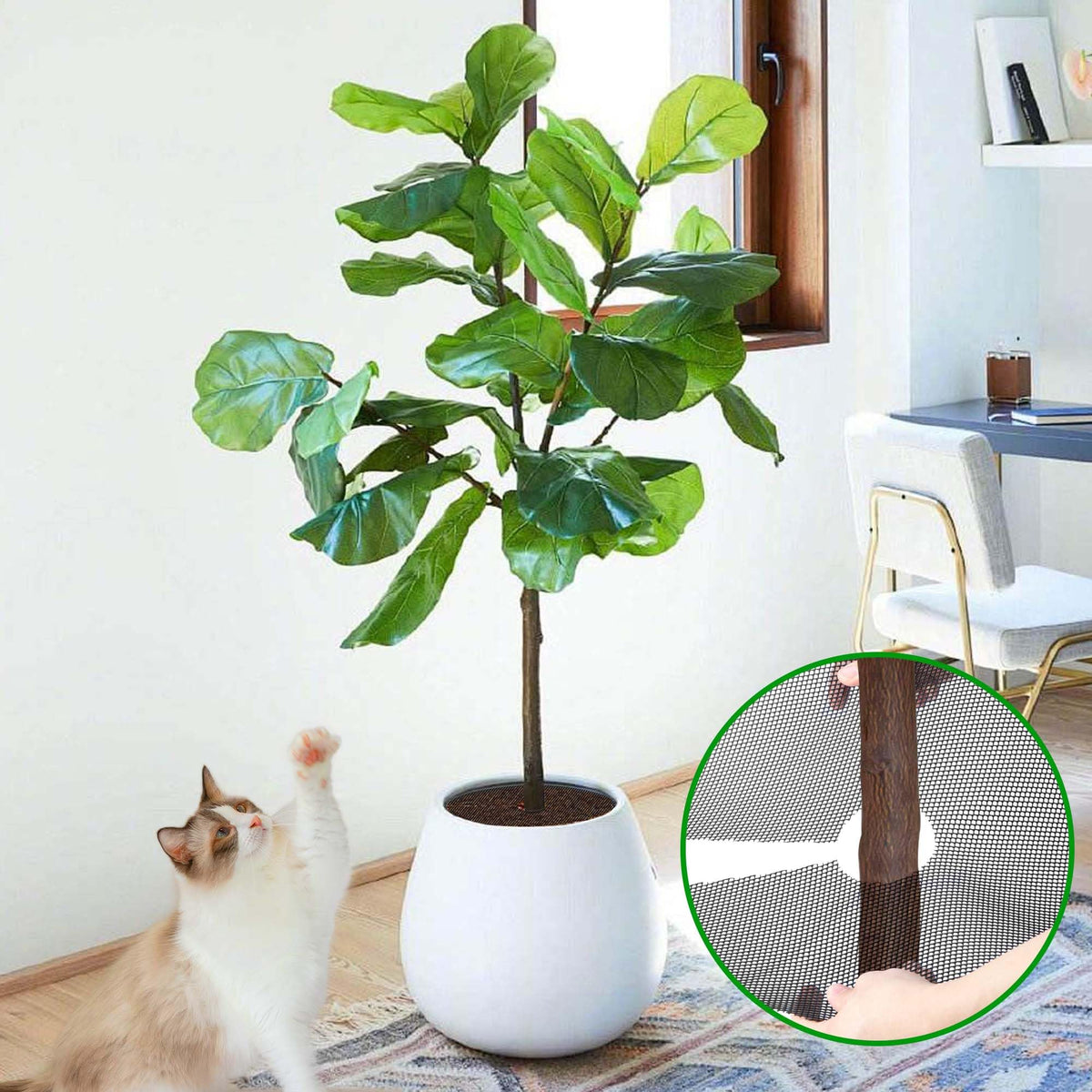 Adnee indoor-outdoor plant grid ideal for protecting pots in any setting.