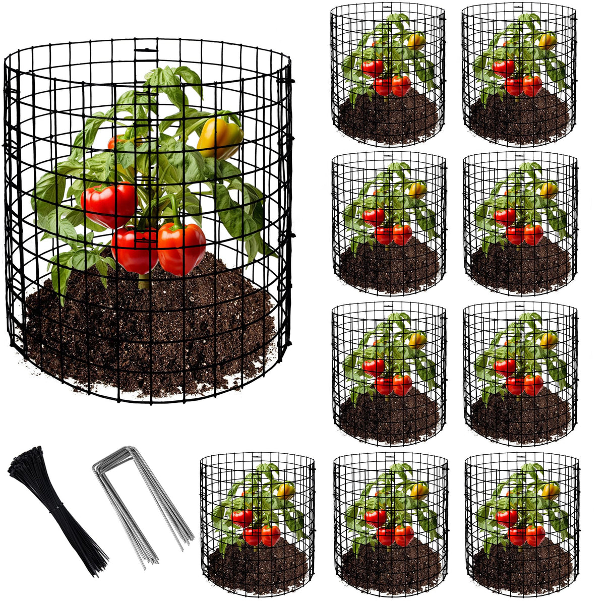 Adnee 10-pack plant protectors guard seedlings from animals.