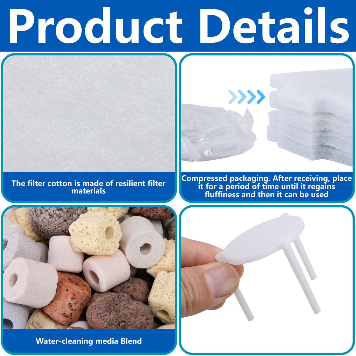 Adnee pond filter stones made from natural composite material