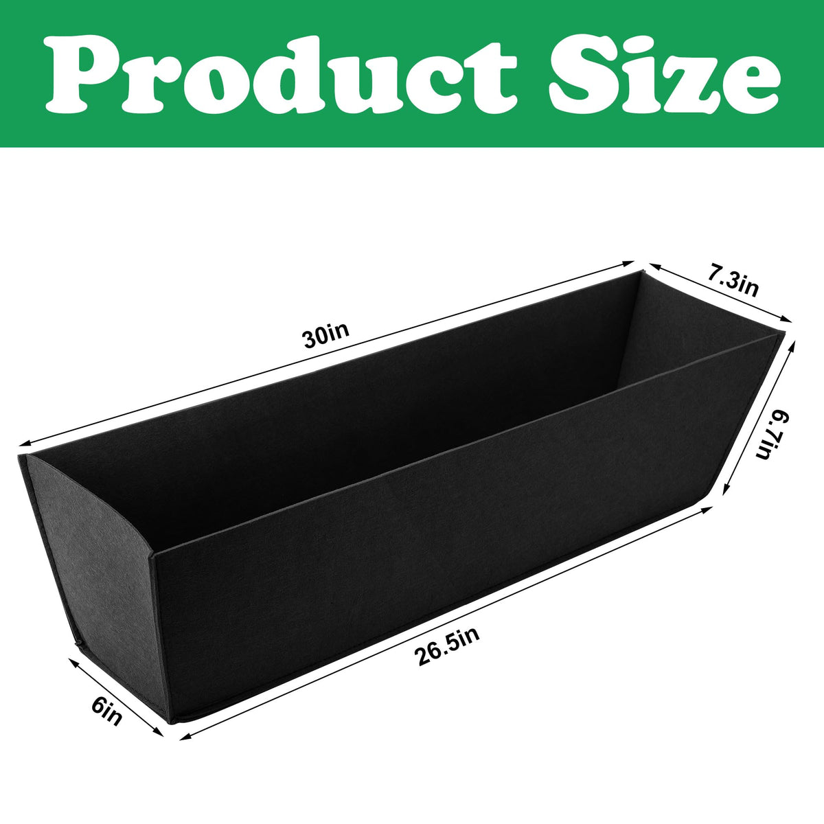 Adnee rectangular black liner installed in a planter for shallow-rooted plants