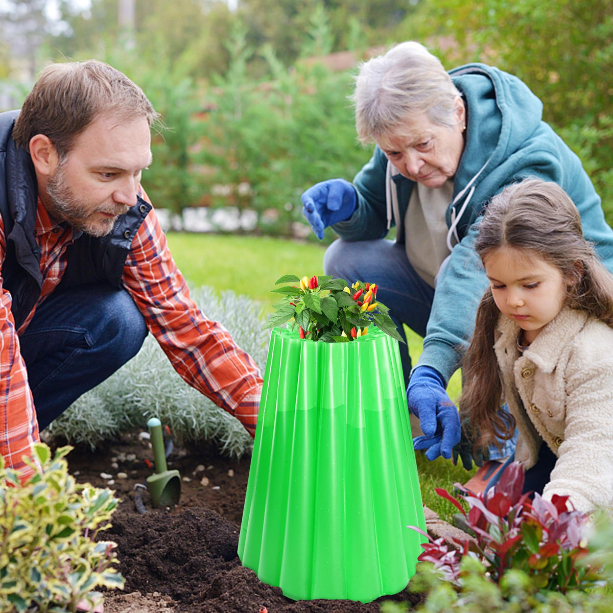 Adnee reusable plastic plant cover designed for durable garden protection.